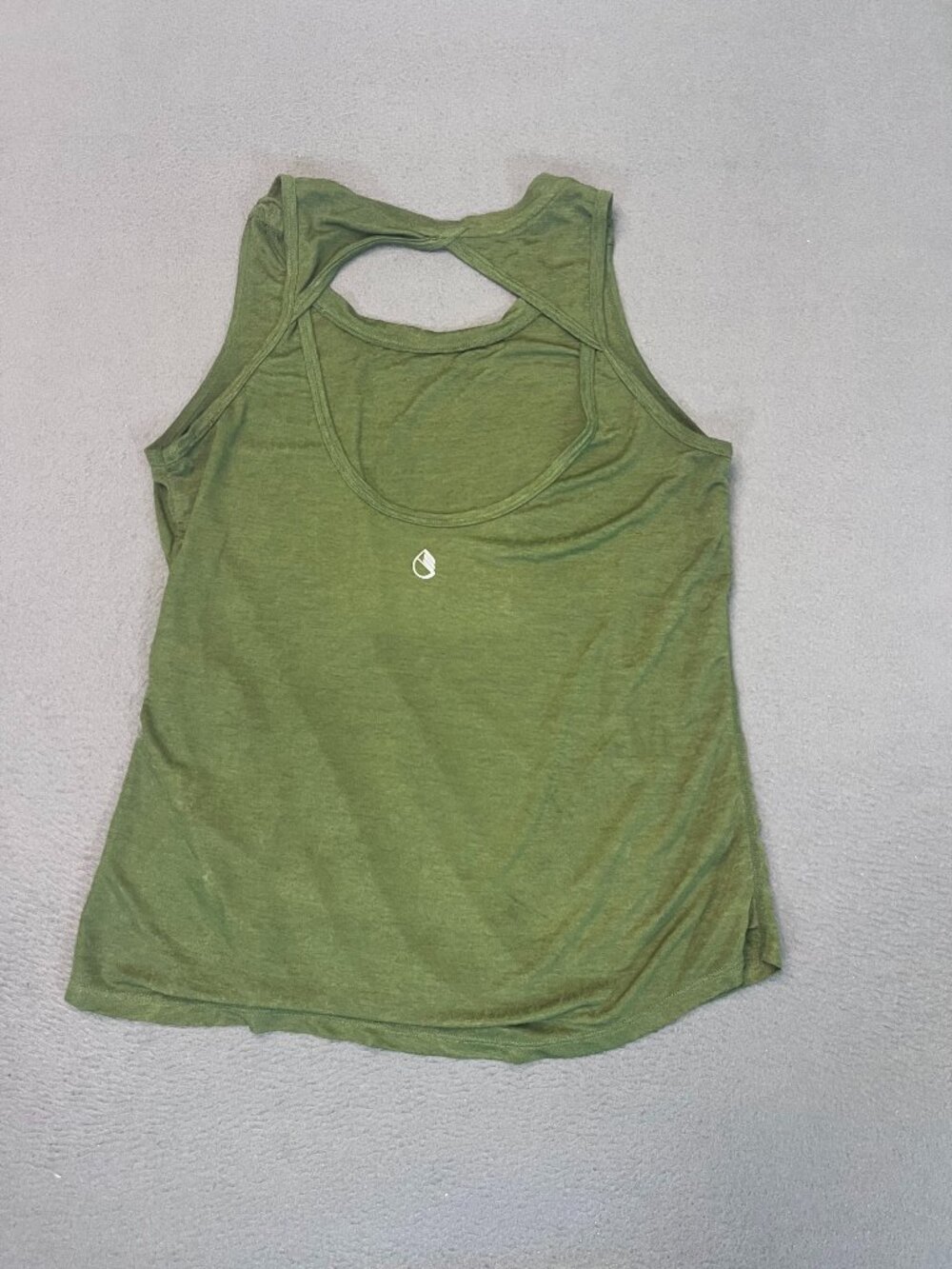 Icyzone Women’s Large Green Open Back Tank Top Cutout Activewear Gym Run